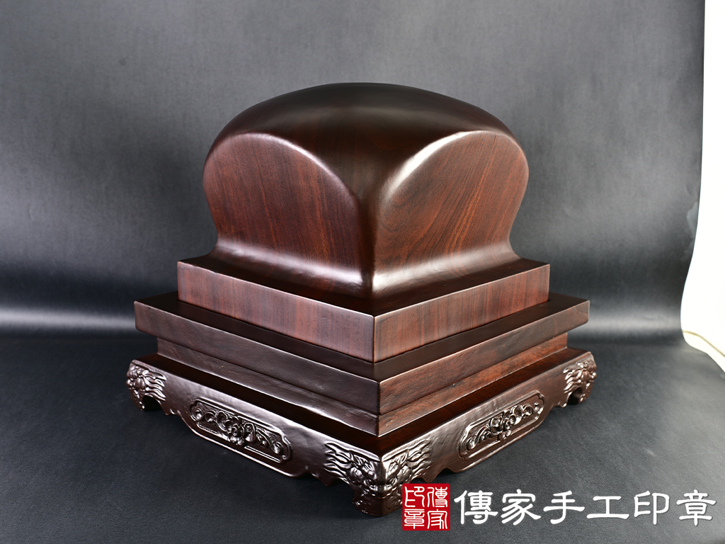 頂級黑檀木精雕黑虎將軍廟章:廟章、神明印章(21X21X20公分)(7吋) 4.jpg