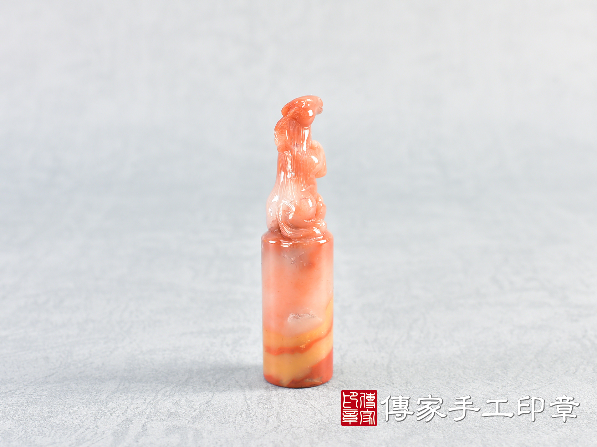 三彩漢玉雕馬印章:開運印章、臍帶印章 (尺寸1.9公分x1.9公分x7.3公分) 4.jpg