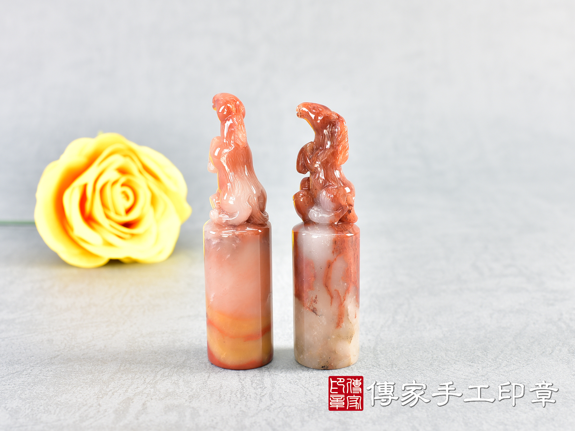 三彩漢玉雕馬印章:開運印章、臍帶印章 (尺寸1.9公分x1.9公分x7.3公分) 3.jpg