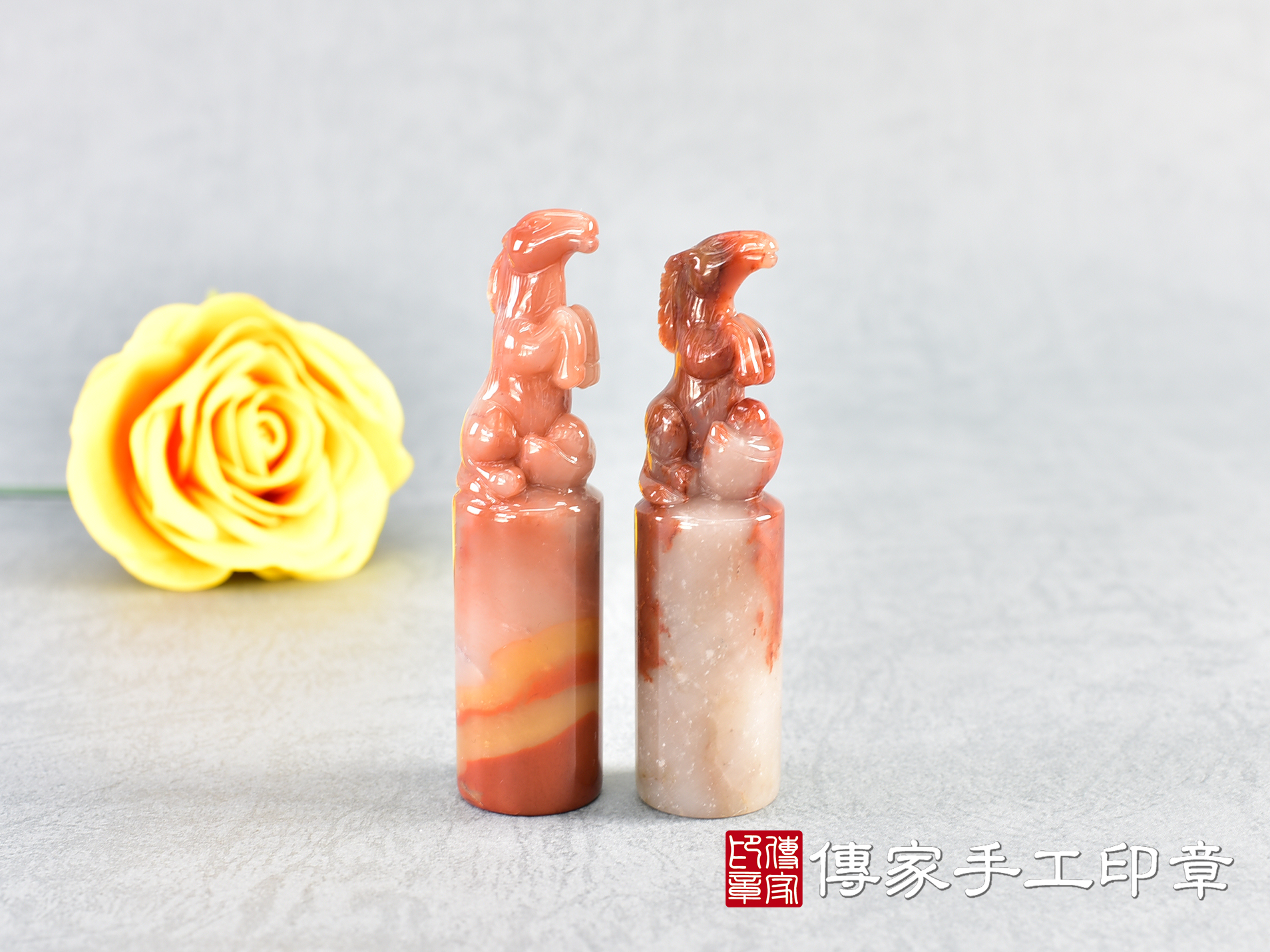 三彩漢玉雕馬印章:開運印章、臍帶印章 (尺寸1.9公分x1.9公分x7.3公分) 5.jpg