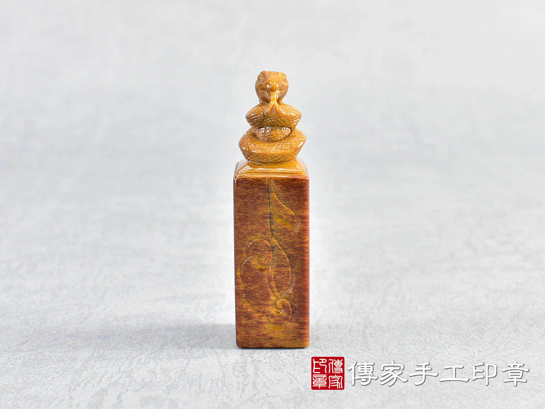 頂級紅虎眼石精雕貔貅:開運印章、臍帶印章 (尺寸1.9公分x1.9公分x7.3公分) 1.jpg