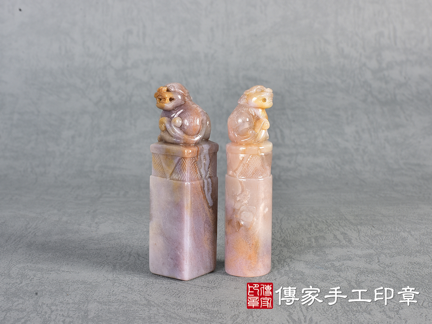 雪花紫玉精雕貔貅:開運印章、臍帶印章 (尺寸1.9公分x1.9公分x7.3公分) 2.jpg