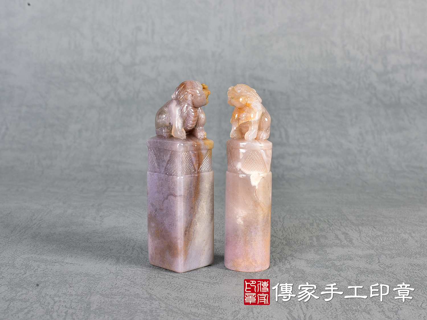 雪花紫玉精雕貔貅:開運印章、臍帶印章 (尺寸1.9公分x1.9公分x7.3公分) 4.jpg