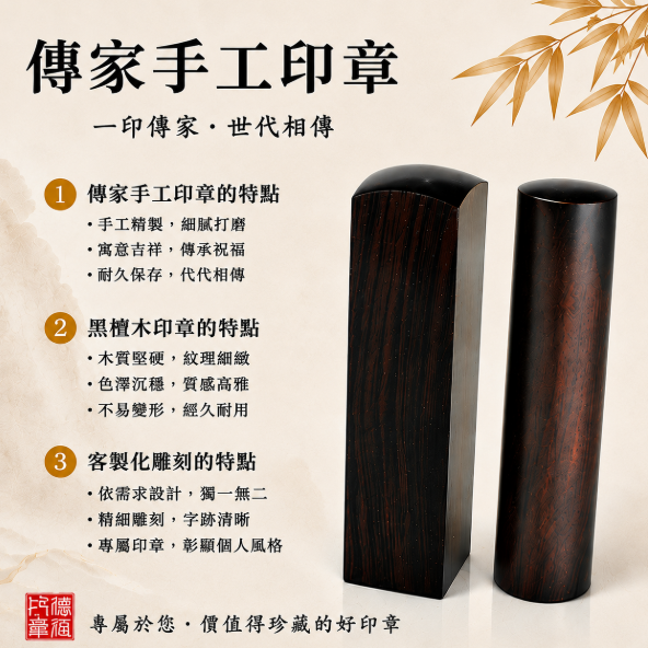 電腦刻黑檀個人印章，把專屬名字珍藏成一份溫暖的陪伴