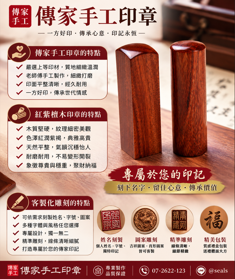 【電刻紅紫檀木個人雙章|媽媽為孩子準備的專屬姓名印章,溫潤木質刻下成長印記,珍藏滿滿母愛與祝福】 【電刻紅紫檀木個人雙章|媽媽為孩子準備的專屬姓名印章,溫潤木質刻下成長印記,珍藏滿滿母愛與祝福】