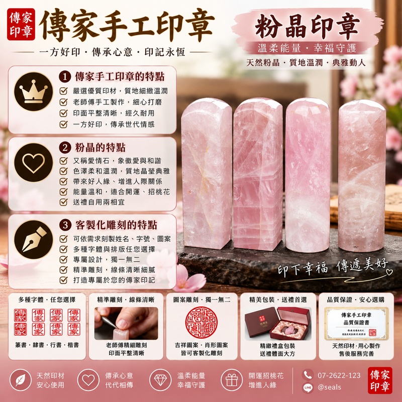 【半手工噴砂粉晶胎毛印章|為1歲女兒珍藏初生胎毛與成長回憶,柔美粉晶刻下專屬姓名,收藏父母滿滿的愛與祝福】 【半手工噴砂粉晶胎毛印章|為1歲女兒珍藏初生胎毛與成長回憶,柔美粉晶刻下專屬姓名,收藏父母滿滿的愛與祝福】