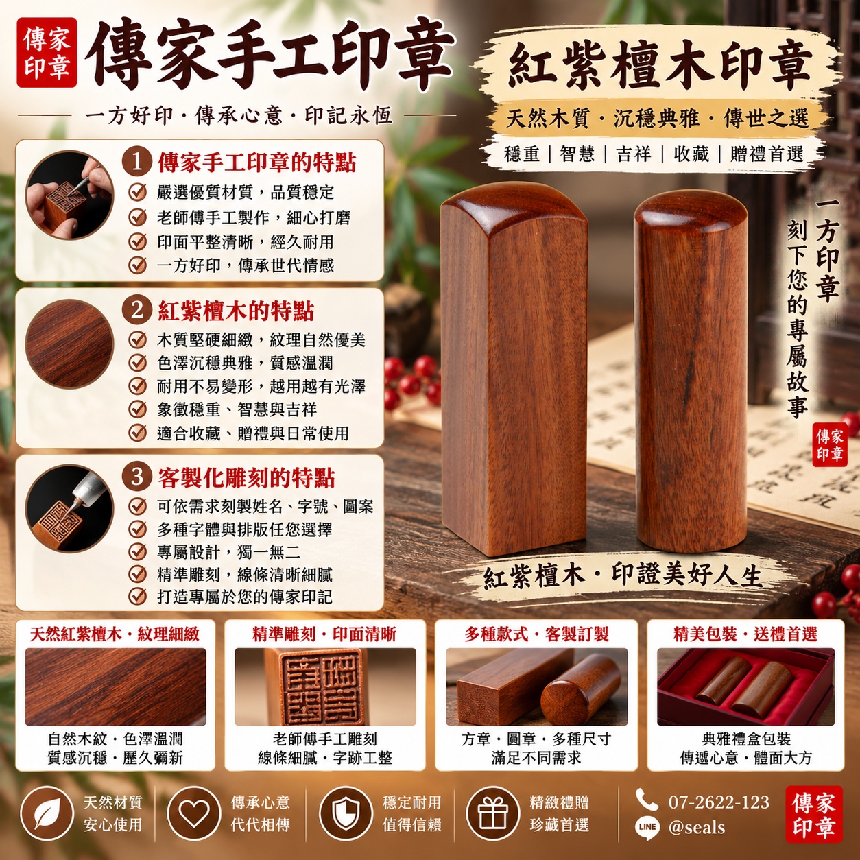 【楊小姐全手工紅紫檀木雙章|天然木質沉穩典雅,手工刻製專屬姓名雙章,珍藏個人印記與人生美好祝福】 【楊小姐全手工紅紫檀木雙章|天然木質沉穩典雅,手工刻製專屬姓名雙章,珍藏個人印記與人生美好祝福】