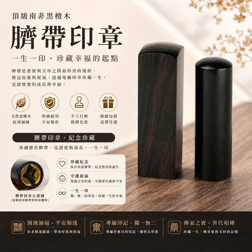高雄肚臍印章、高雄胎毛筆、黑檀木肚臍章、黑檀木印章、寶寶肚臍章、寶寶胎毛筆、肚臍印章胎毛筆、嬰兒紀念品、寶寶成長紀念、兒童印章、客製化印章、高雄刻印章、胎毛章、臍帶章、傳家印章