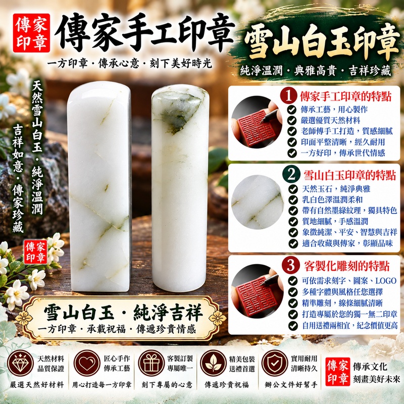 【全手工噴砂雪山白玉公司二大二小章+銀曜石公司一大一小章|雪山白玉潔白溫潤、銀曜石黑銀光澤沉穩大器、客製化公司名稱與負責人姓名雕刻、企業專屬六章組合,象徵誠信經營、根基穩固、事業興旺、財源廣進、鴻圖大展與商運昌隆】 【全手工噴砂雪山白玉公司二大二小章+銀曜石公司一大一小章|雪山白玉潔白溫潤、銀曜石黑銀光澤沉穩大器、客製化公司名稱與負責人姓名雕刻、企業專屬六章組合,象徵誠信經營、根基穩固、事業興旺、財源廣進、鴻圖大展與商運昌隆】